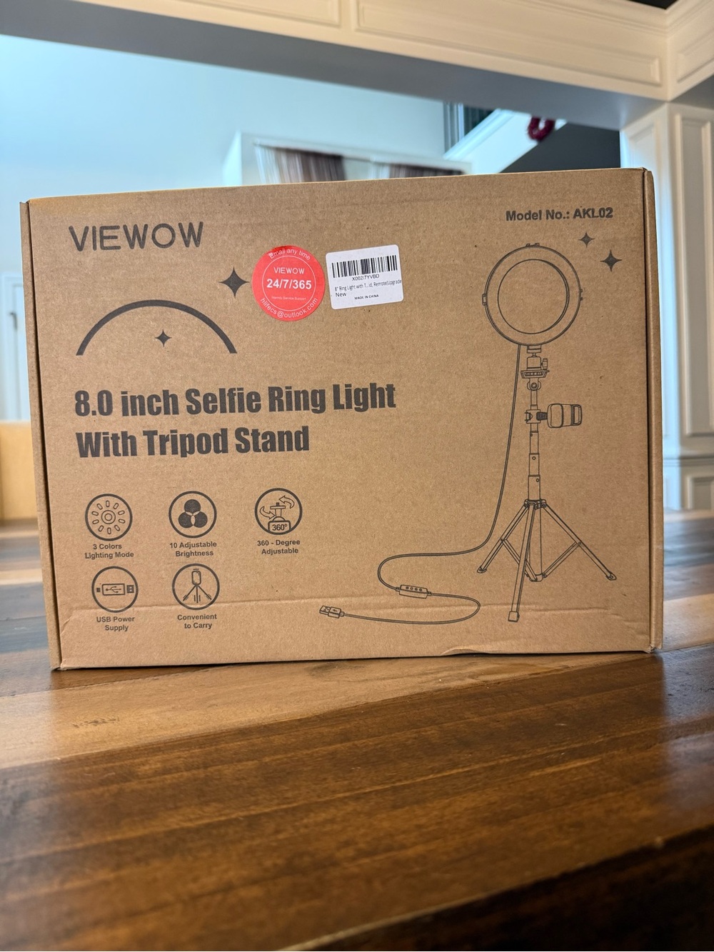 8.0-inch Selfie Ring Light with Tripod Stand - Black